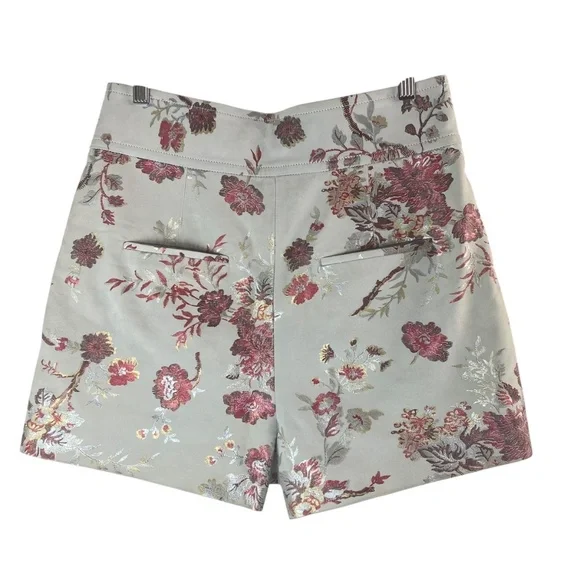 IRO Paris Ceremoni Floral Lamb leather High-rise Shorts size 38 - NWT